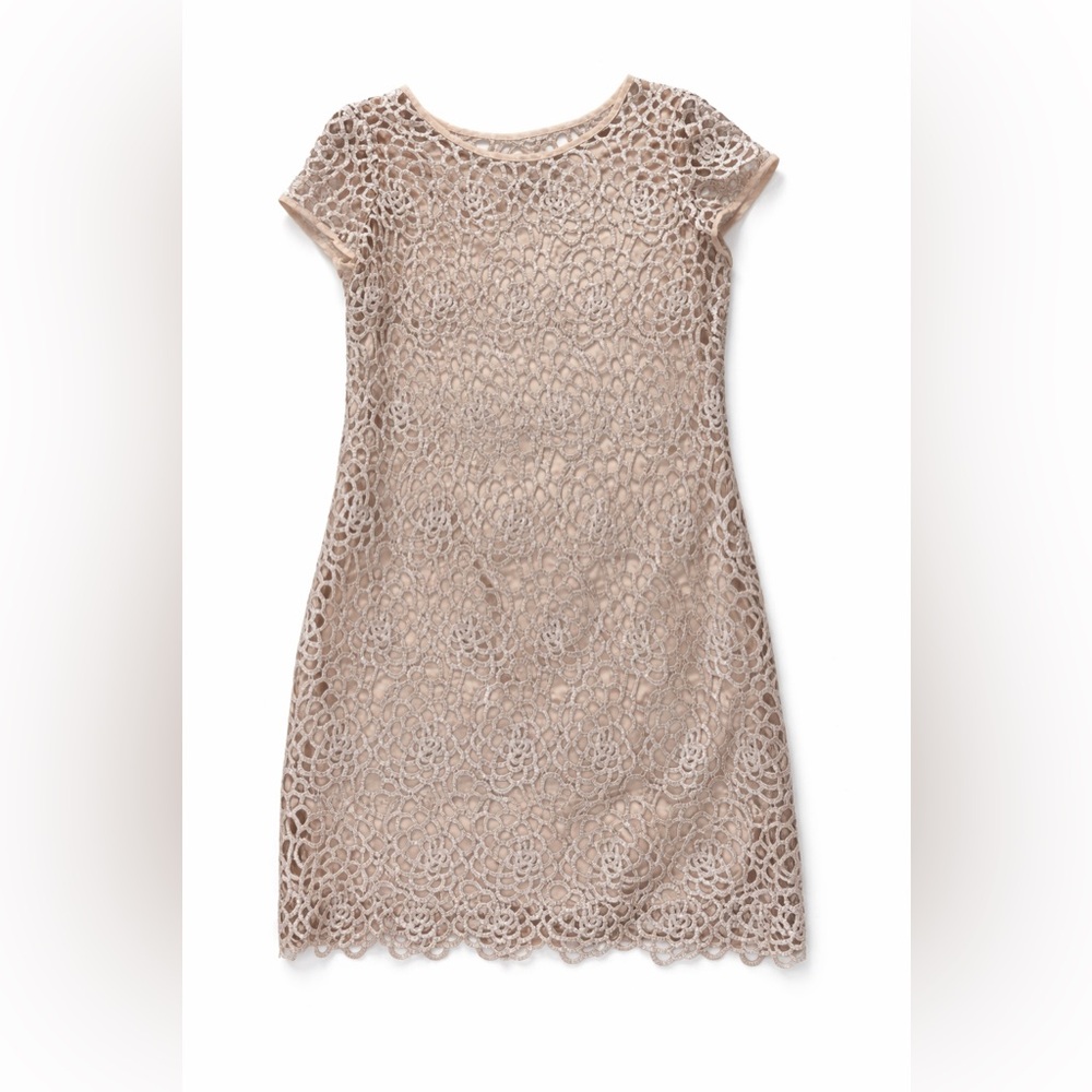 MARINA Lace Dress Short Sleeve  - Cream Sz.12